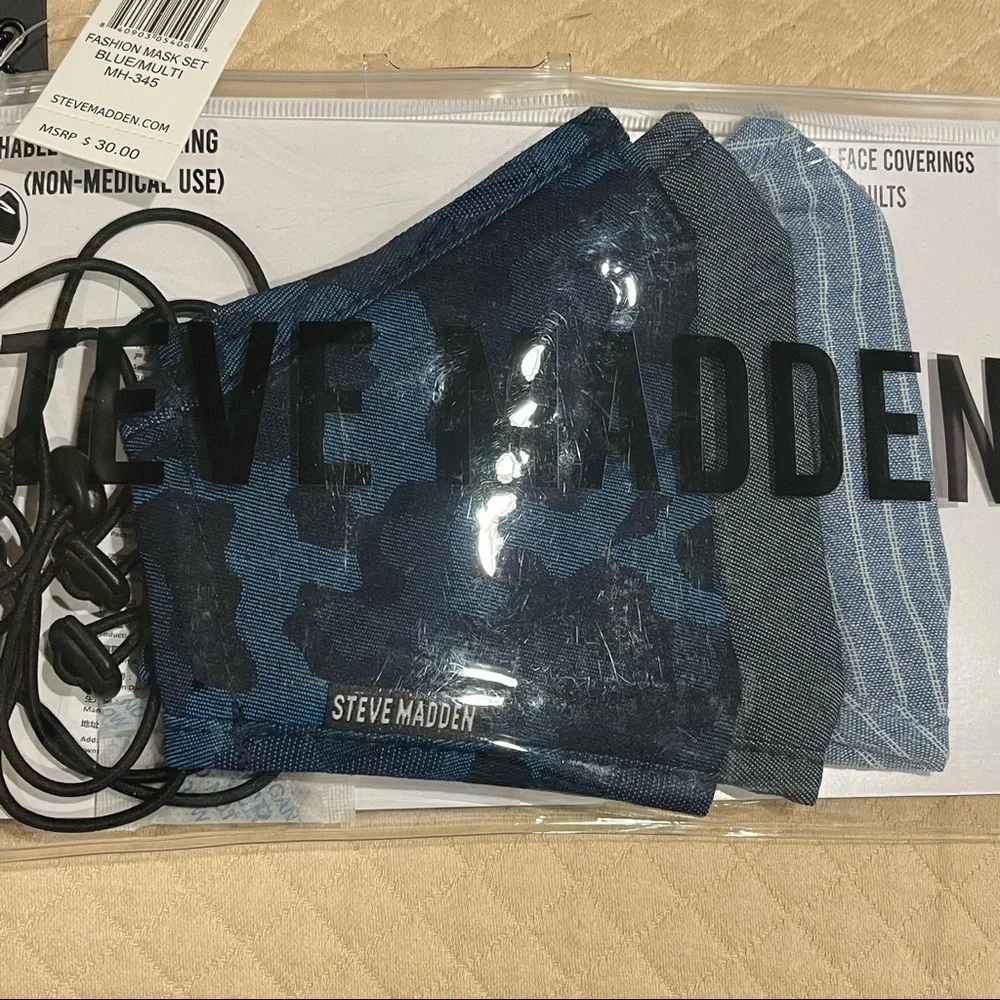 Steve Madden Assorted Mask 3 Pack Set Unisex